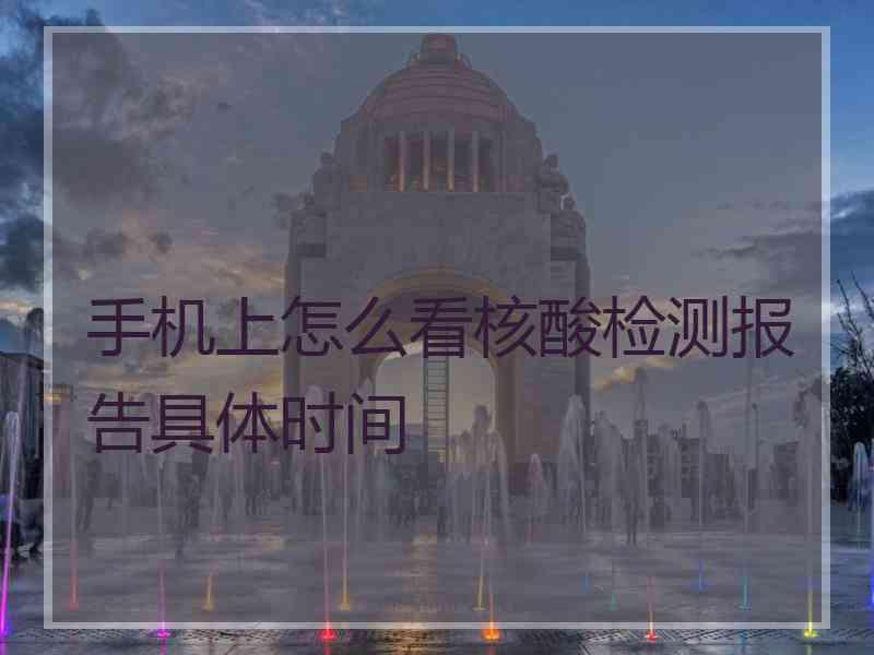 手机上怎么看核酸检测报告具体时间