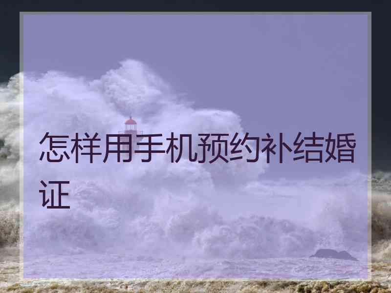 怎样用手机预约补结婚证