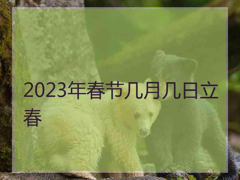 2023年春节几月几日立春