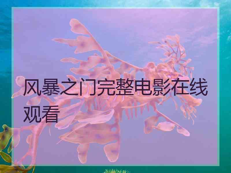 风暴之门完整电影在线观看