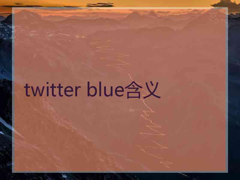 twitter blue含义