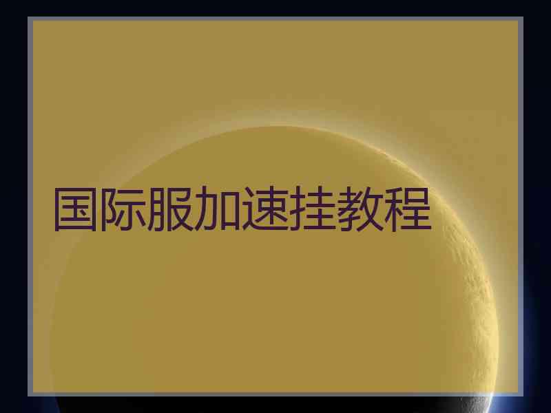 国际服加速挂教程