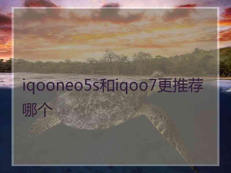 iqooneo5s和iqoo7更推荐哪个