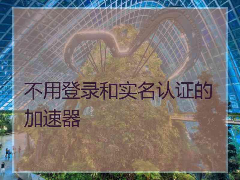 不用登录和实名认证的加速器