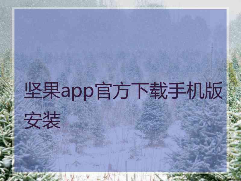 坚果app官方下载手机版安装