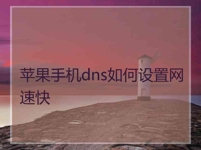 苹果手机dns如何设置网速快