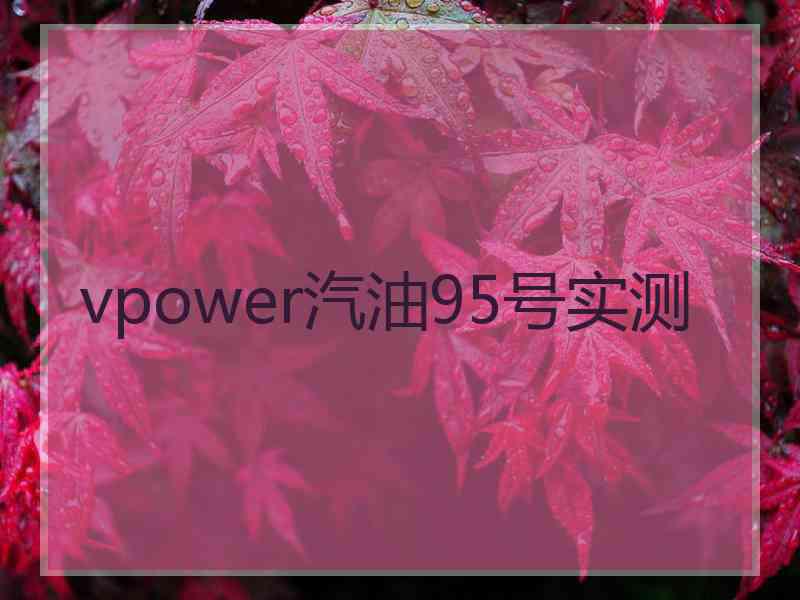 vpower汽油95号实测