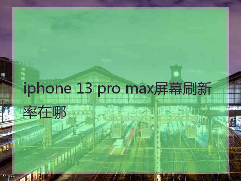 iphone 13 pro max屏幕刷新率在哪