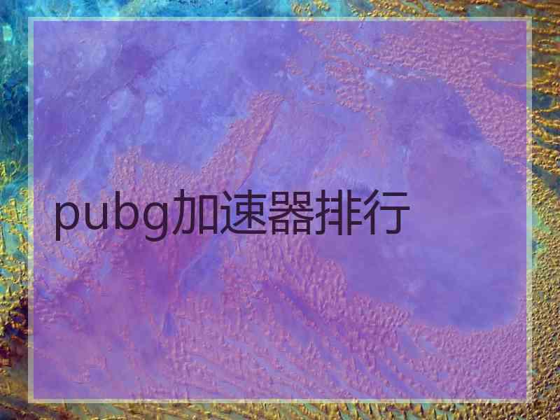 pubg加速器排行