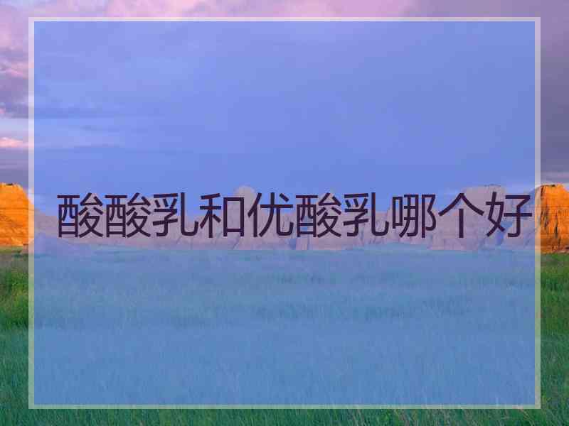 酸酸乳和优酸乳哪个好