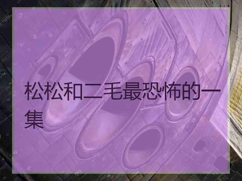 松松和二毛最恐怖的一集