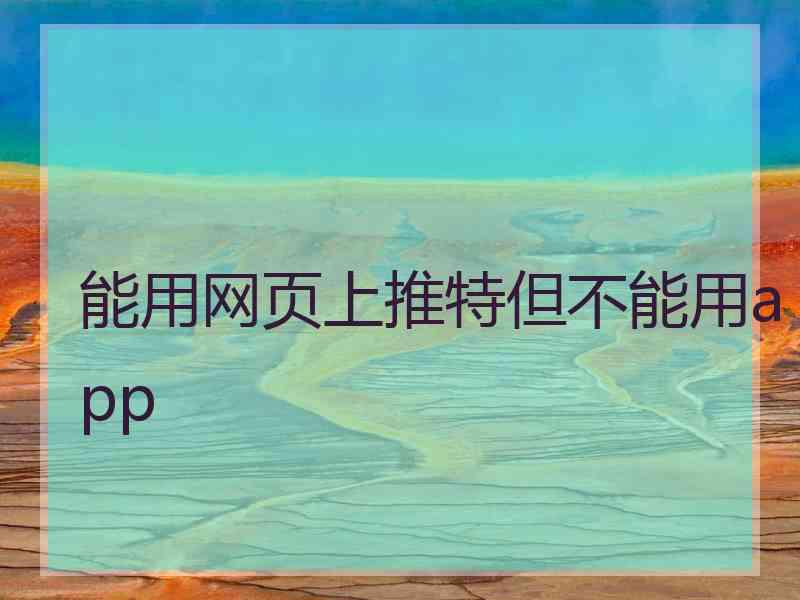 能用网页上推特但不能用app