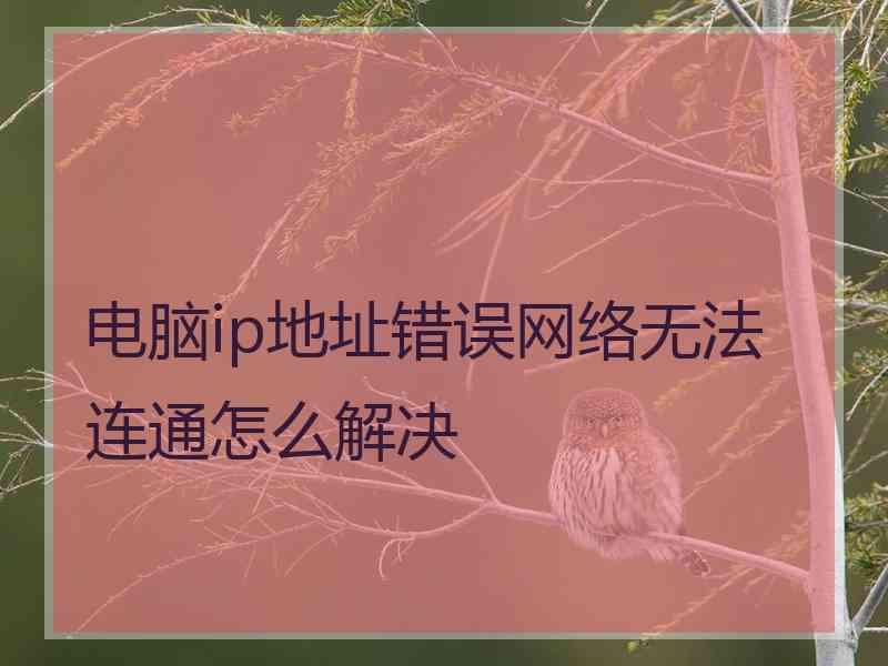 电脑ip地址错误网络无法连通怎么解决
