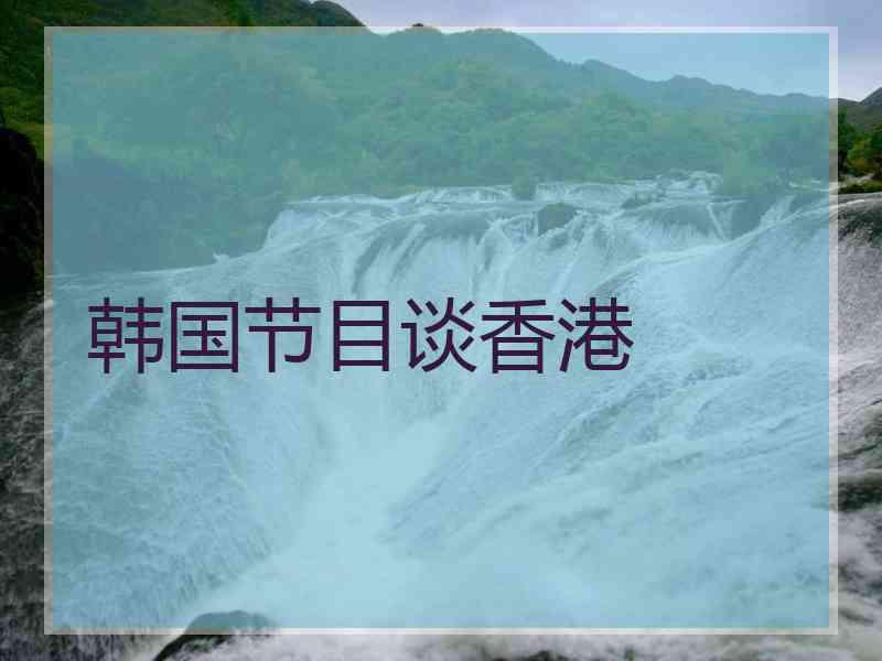 韩国节目谈香港