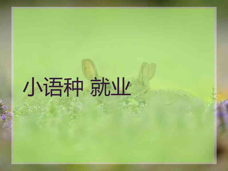 小语种 就业