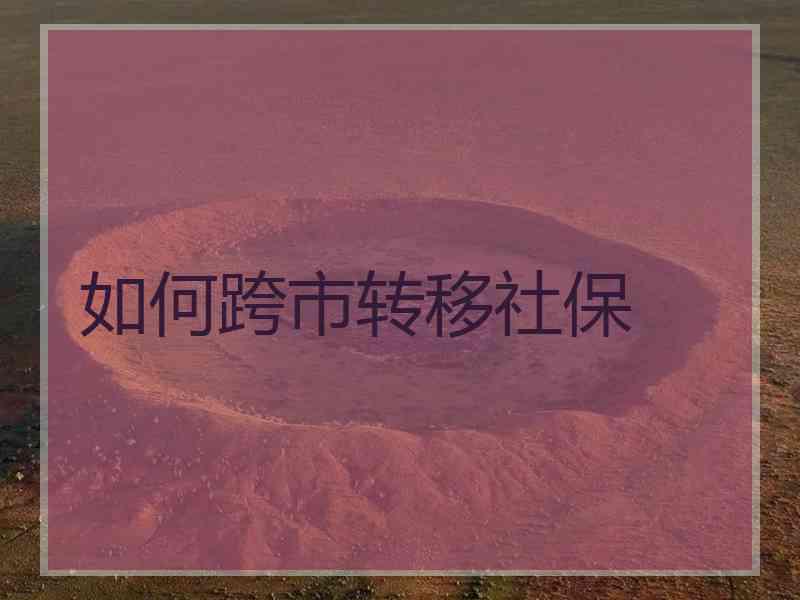 如何跨市转移社保