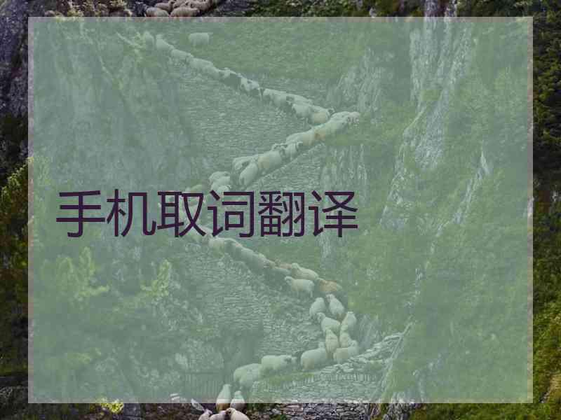 手机取词翻译