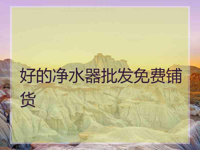 好的净水器批发免费铺货