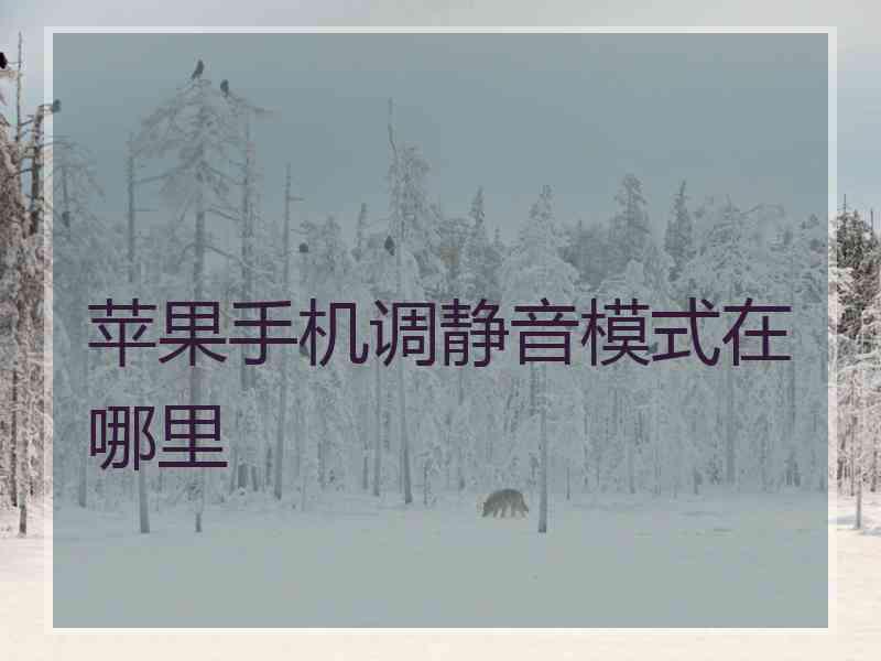 苹果手机调静音模式在哪里