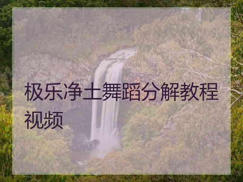 极乐净土舞蹈分解教程视频
