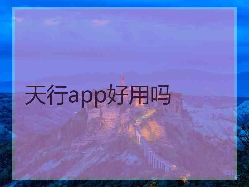 天行app好用吗