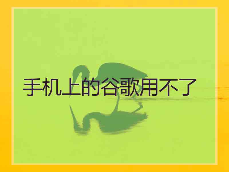 手机上的谷歌用不了