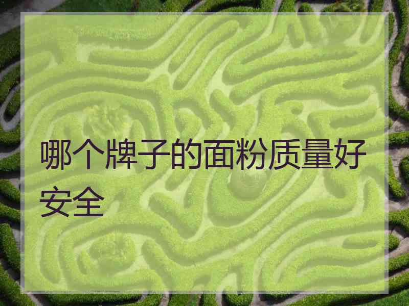哪个牌子的面粉质量好安全