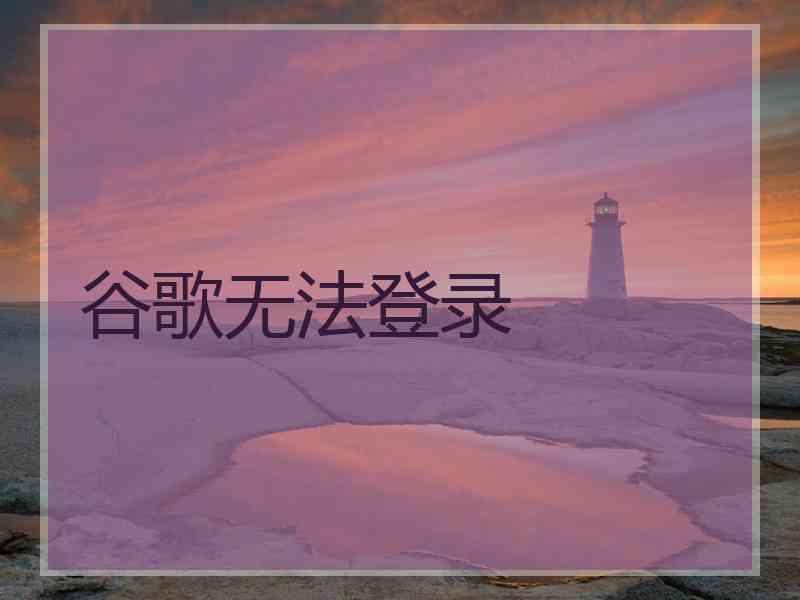 谷歌无法登录