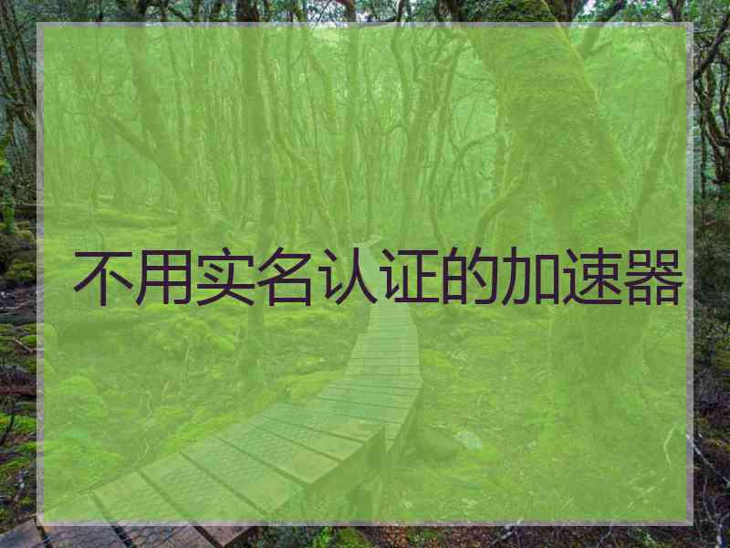 不用实名认证的加速器
