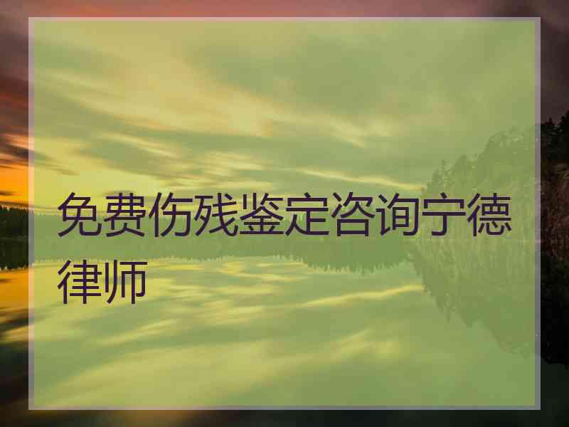 免费伤残鉴定咨询宁德律师