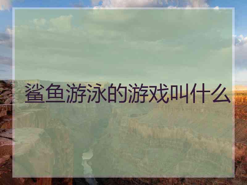 鲨鱼游泳的游戏叫什么