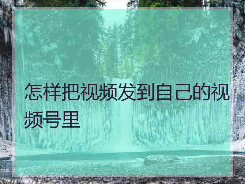 怎样把视频发到自己的视频号里