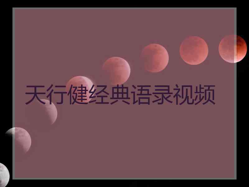 天行健经典语录视频