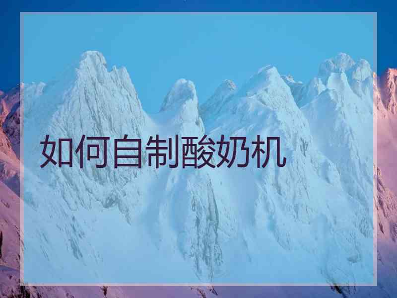 如何自制酸奶机