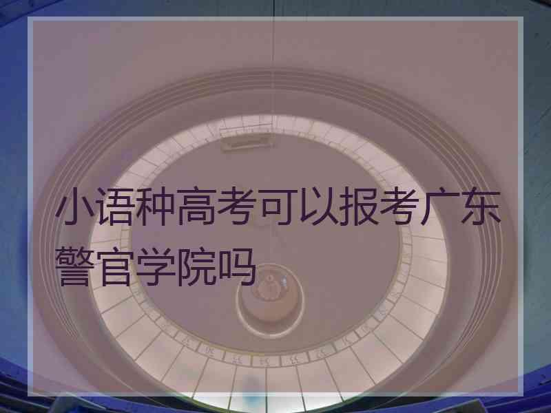 小语种高考可以报考广东警官学院吗