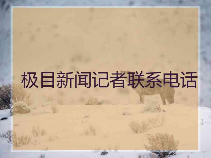 极目新闻记者联系电话