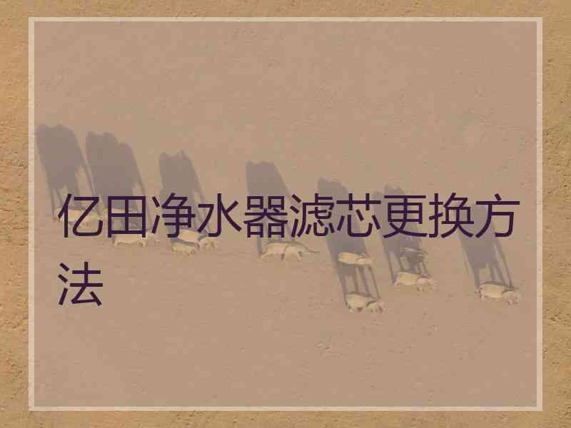 亿田净水器滤芯更换方法
