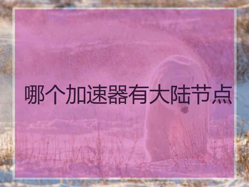 哪个加速器有大陆节点