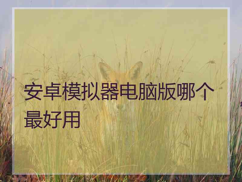 安卓模拟器电脑版哪个最好用