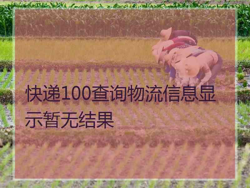 快递100查询物流信息显示暂无结果