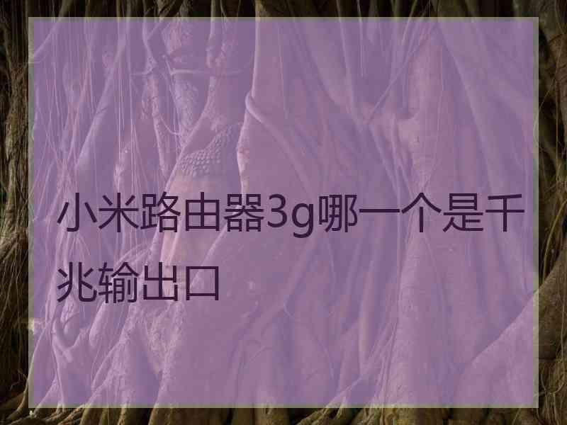 小米路由器3g哪一个是千兆输出口