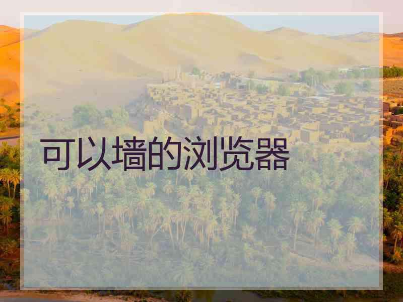 可以墙的浏览器