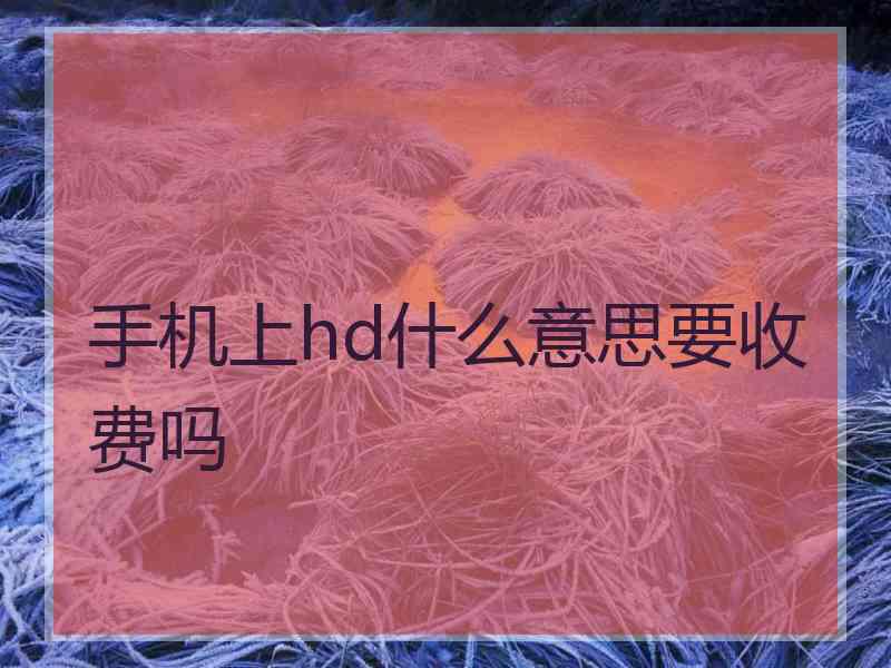 手机上hd什么意思要收费吗