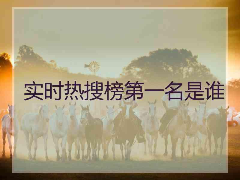 实时热搜榜第一名是谁