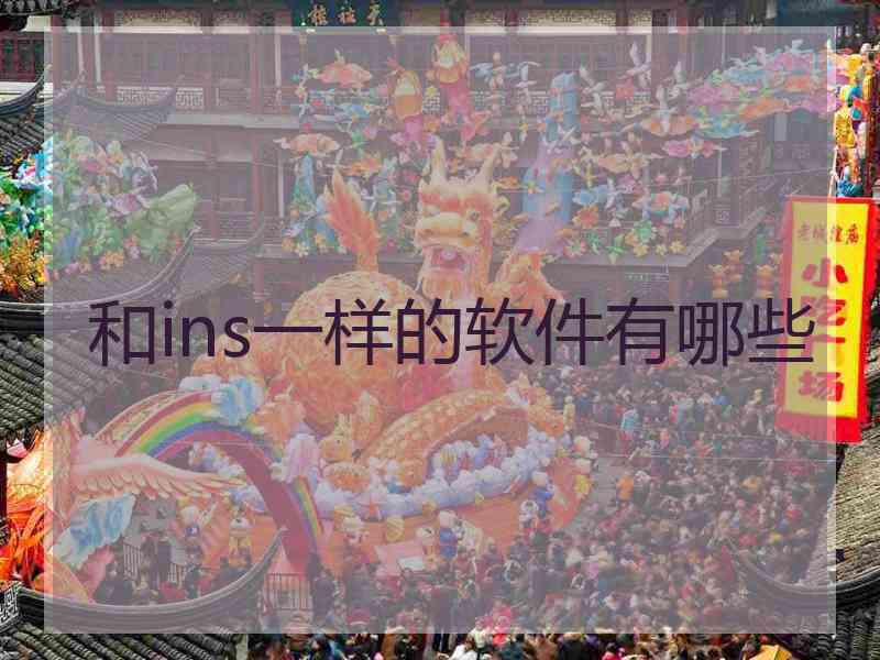 和ins一样的软件有哪些
