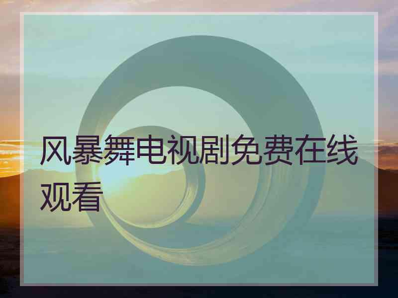 风暴舞电视剧免费在线观看