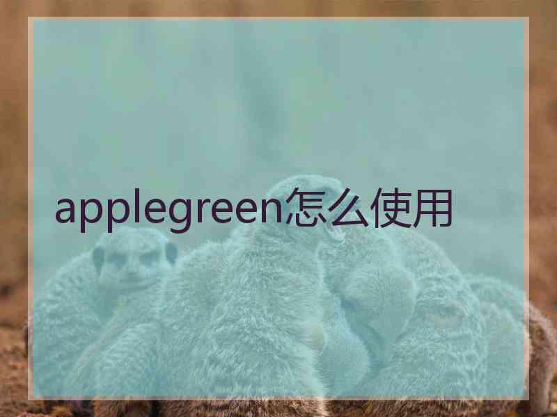 applegreen怎么使用