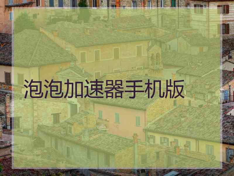 泡泡加速器手机版