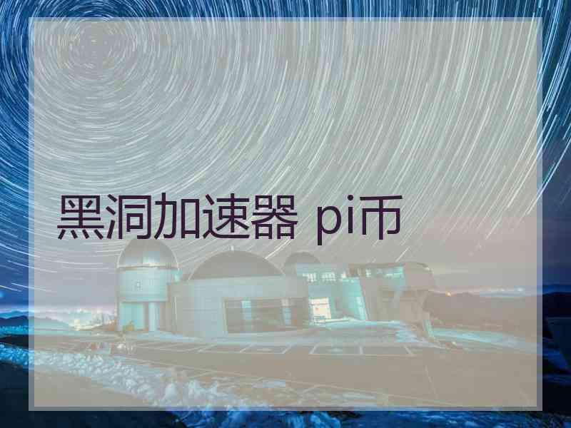 黑洞加速器 pi币