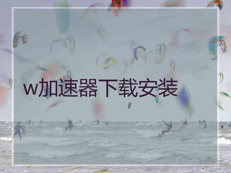 w加速器下载安装